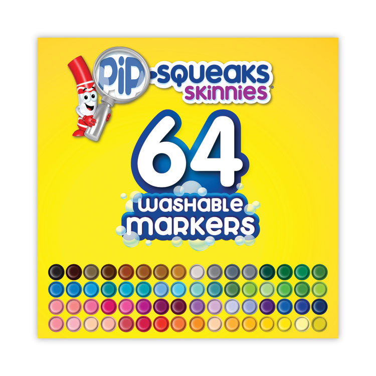 Crayola® Pip-Squeaks Skinnies Washable Markers, Medium Bullet Tip, Assorted Colors, 64/Pack (CYO588764) Set of 64