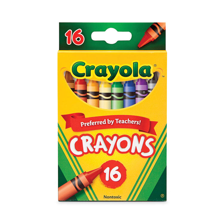 Crayola® Classic Color Crayons, Peggable Retail Pack, 16 Colors/Pack (CYO523016) Box of 16