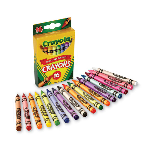Crayola® Classic Color Crayons, Peggable Retail Pack, 16 Colors/Pack (CYO523016)