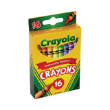 Crayola® Classic Color Crayons, Peggable Retail Pack, 16 Colors/Pack (CYO523016) Box of 16