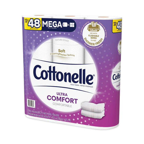 Cottonelle® Ultra ComfortCare Toilet Paper, Soft Tissue, Mega Rolls, Septic Safe, 2-Ply, White, 284/Roll, 12 Rolls/Pack, 48 Rolls/Carton (KCC54165) Case of 48