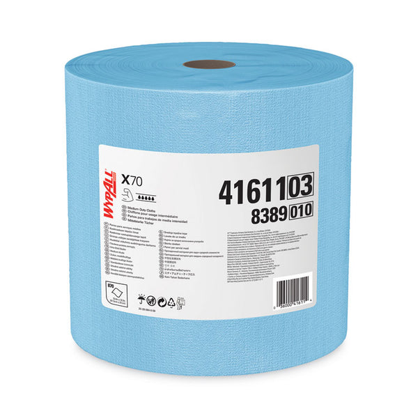 WypAll® X70 Cloths, Jumbo Roll, 12.4 x 12.2, Blue, 870/Roll (KCC41611)