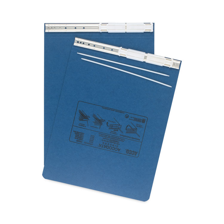 ACCO PRESSTEX Covers with Storage Hooks, 2 Posts, 6" Capacity, 9.5 x 11, Light Blue (ACC54112)