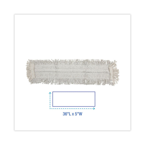 Boardwalk® Disposable Dust Mop Head w/Sewn Center Fringe, Cotton/Synthetic, 36w x 5d, White (BWK1636) Each