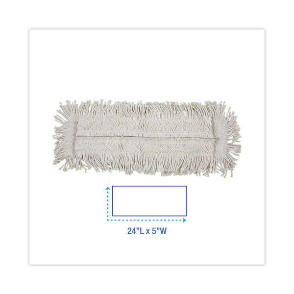 Boardwalk® Disposable Cut End Dust Mop Head, Cotton/Synthetic, 24w x 5d, White (BWK1624) Each