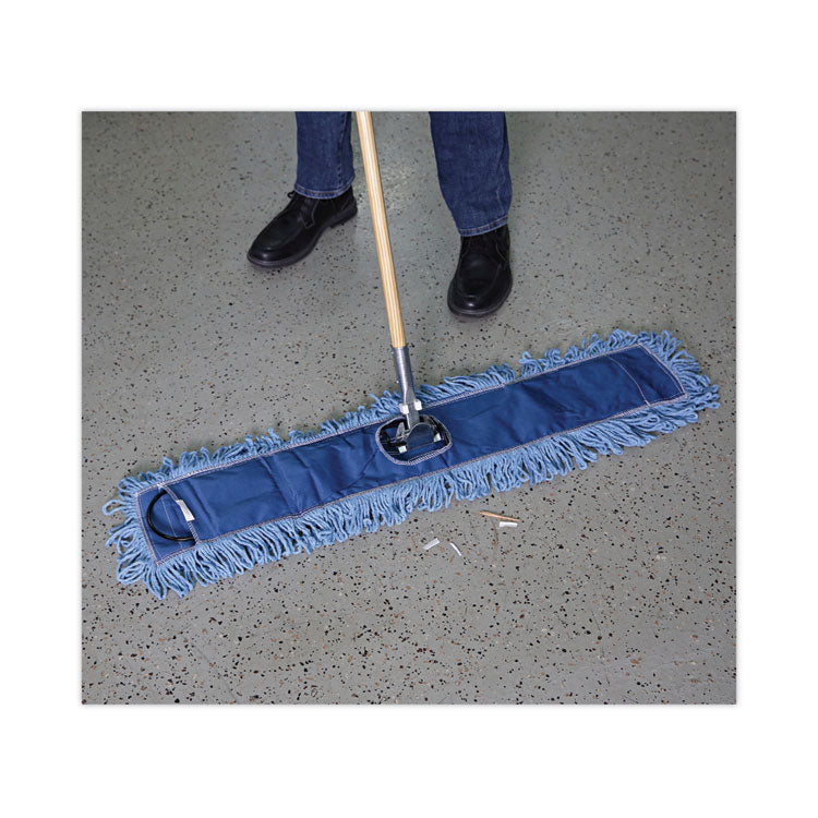 Boardwalk® Dust Mop Head, Cotton/Synthetic Blend, 36 x 5, Looped-End, Blue (BWK1136)