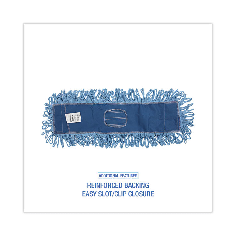 Boardwalk® Mop Head, Dust, Looped-End, Cotton/Synthetic Fibers, 24 x 5, Blue (BWK1124)