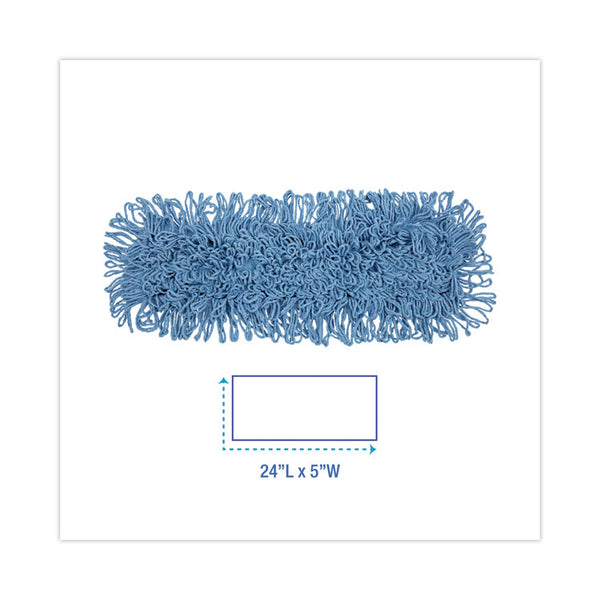 Boardwalk® Mop Head, Dust, Looped-End, Cotton/Synthetic Fibers, 24 x 5, Blue (BWK1124)