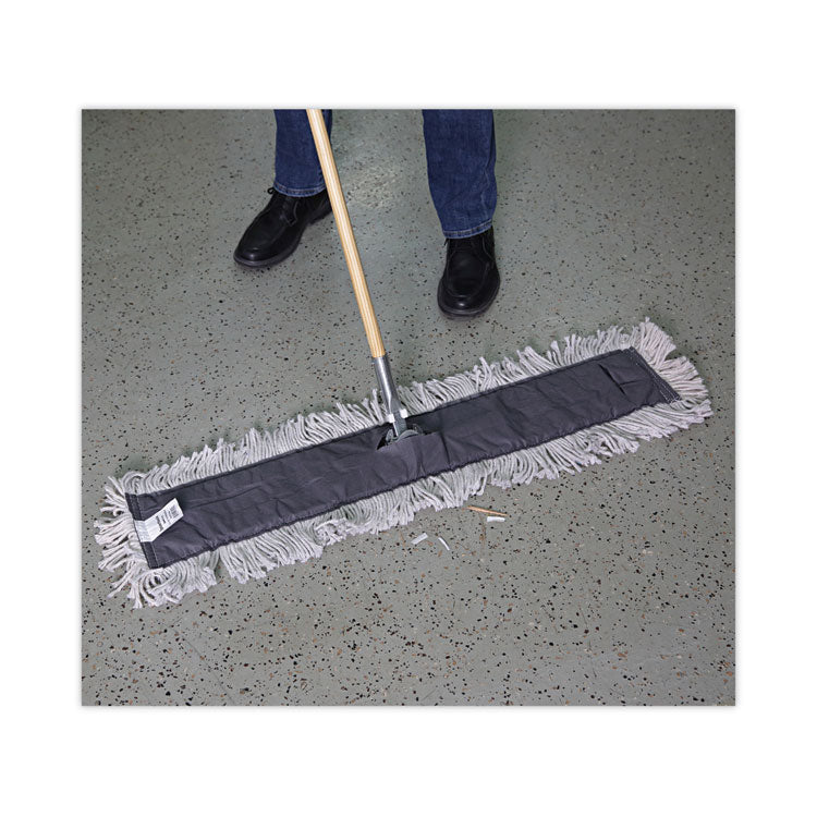 Boardwalk® Disposable Dust Mop Head w/Sewn Center Fringe, Cotton/Synthetic, 36w x 5d, White (BWK1636)