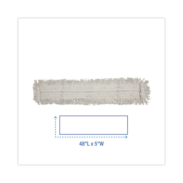 Boardwalk® Mop Head, Dust, Disposable, Cotton/Synthetic Fibers, 48 x 5, White (BWK1648) Each