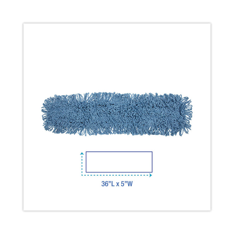 Boardwalk® Dust Mop Head, Cotton/Synthetic Blend, 36 x 5, Looped-End, Blue (BWK1136)