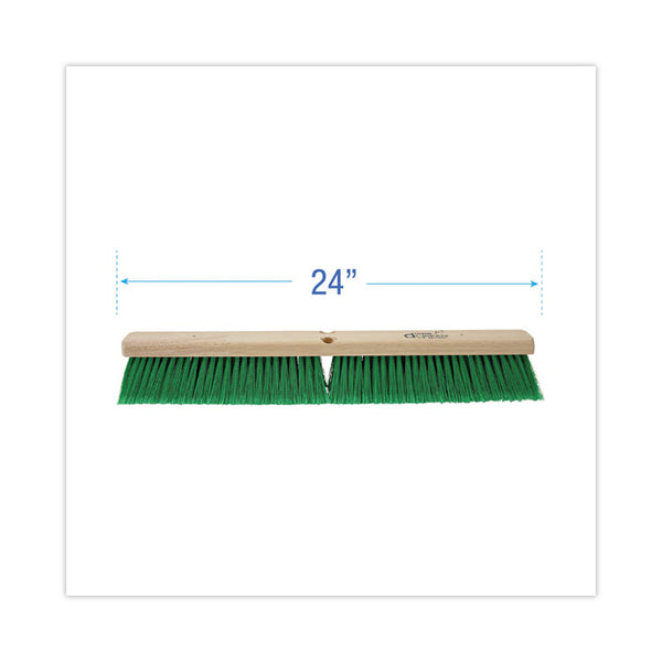 Boardwalk® Floor Broom Head, 3" Green Flagged Recycled PET Plastic Bristles, 24" Brush (BWK20724) Each