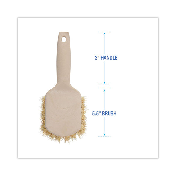 Boardwalk® Utility Brush, Cream Tampico Bristles, 5.5" Brush, 3" Tan Plastic Handle (BWK4208)
