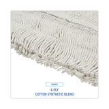Boardwalk® Disposable Dust Mop Head w/Sewn Center Fringe, Cotton/Synthetic, 36w x 5d, White (BWK1636)