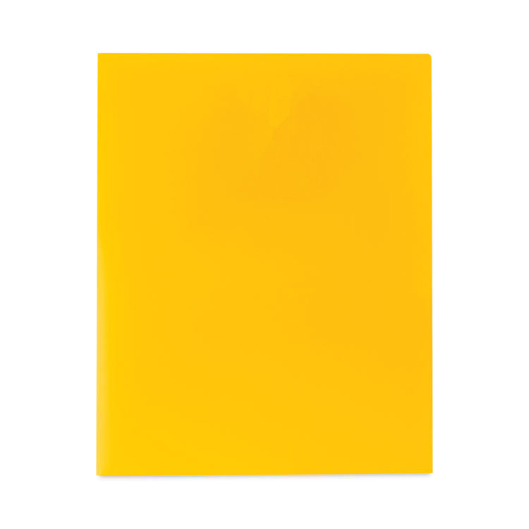 C-Line® Two-Pocket Heavyweight Poly Portfolio Folder, 11 x 8.5, Yellow, 25/Box (CLI33956BX)