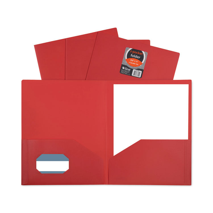 C-Line® Two-Pocket Heavyweight Poly Portfolio Folder, 11 x 8.5, Red, 25/Box (CLI33954BX)