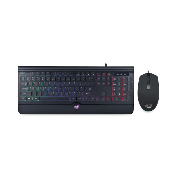 Adesso Backlit Gaming Keyboard and Mouse Combo, USB, Black (ADEAKB137CB) Each