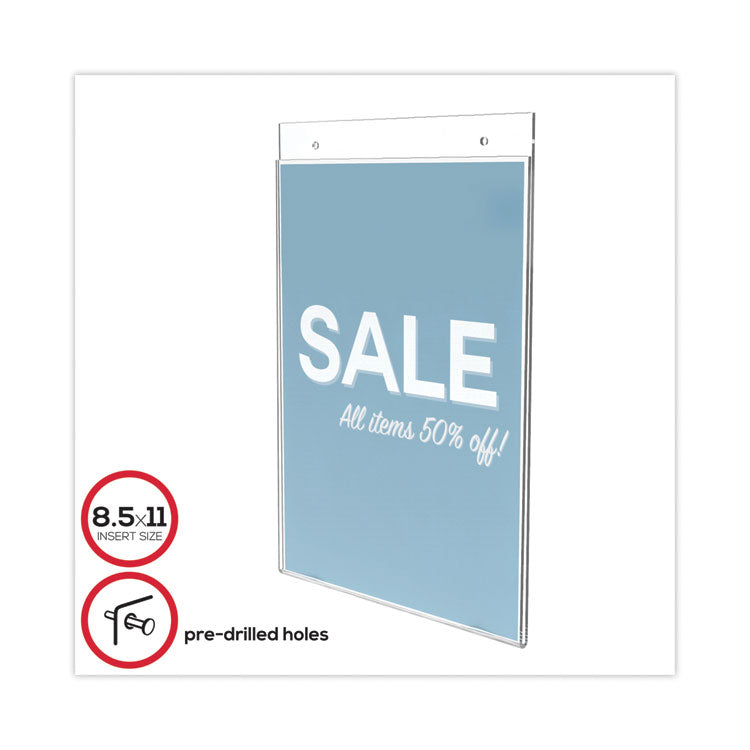 deflecto® Classic Image Wall-Mount Sign Holder, Portrait, 8.5 x 11, Clear (DEF68201) Each