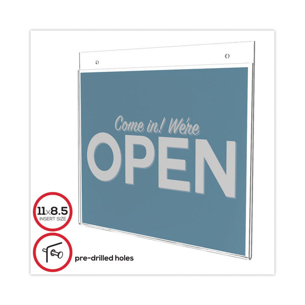 deflecto® Classic Image Wall-Mount Sign Holder, Landscape, 11 x 8.5, Clear (DEF68301) Each