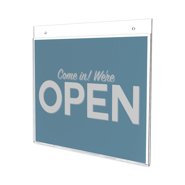 deflecto® Classic Image Wall-Mount Sign Holder, Landscape, 11 x 8.5, Clear (DEF68301) Each