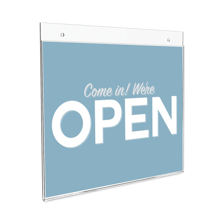 deflecto® Classic Image Wall-Mount Sign Holder, Landscape, 11 x 8.5, Clear (DEF68301) Each