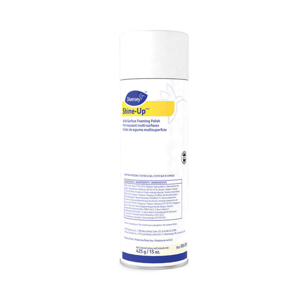 Diversey™ Shine-UpTM/MC Multi-Surface Foaming Polish, Lemon Scent, 15 oz Aerosol Spray, 12/Carton (DVO904390)