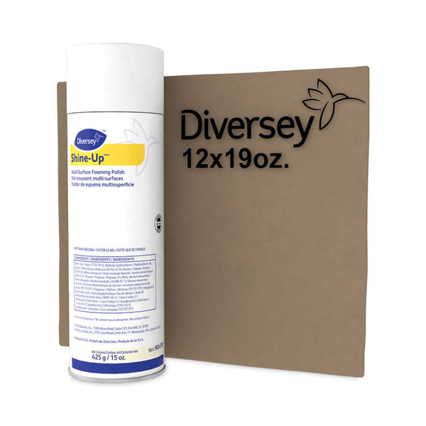 Diversey™ Shine-UpTM/MC Multi-Surface Foaming Polish, Lemon Scent, 15 oz Aerosol Spray, 12/Carton (DVO904390)