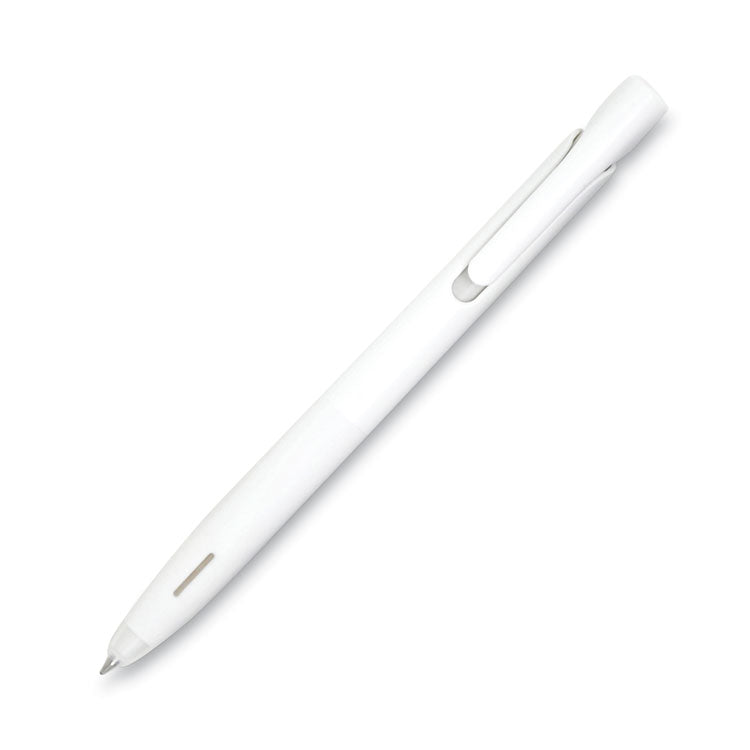 Zebra® bLen Gel Pen, Retractable, Fine 0.7 mm, Black Ink, White Barrel, Dozen (ZEB41400) Pack of 12
