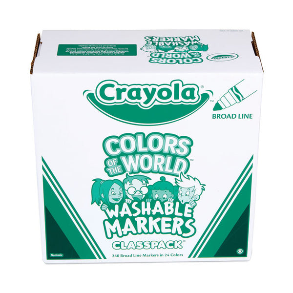 Crayola® Ultra-Clean Washable Marker Classpack, Broad Bullet Tip, 8 Assorted Colors, 192/Pack (CYO588208) Each