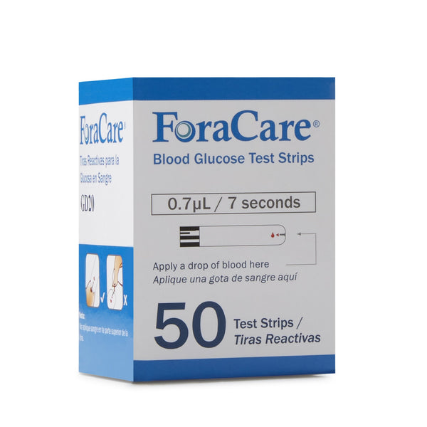 FORA GD20 Blood Glucose Test Strips 50 Strips per Pack (811910_BX) 50/BX