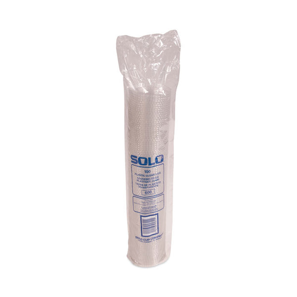 SOLO® Straw-Slot Cold Cup Lids, Fits 10 oz Cups, Clear, 100 Pack, 25 Packs/Carton (DCC600TS)