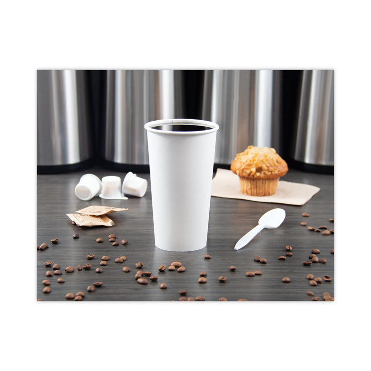 SOLO® Single-Sided Poly Paper Hot Cups, 20 oz, White, 600/Carton (SCC420W)