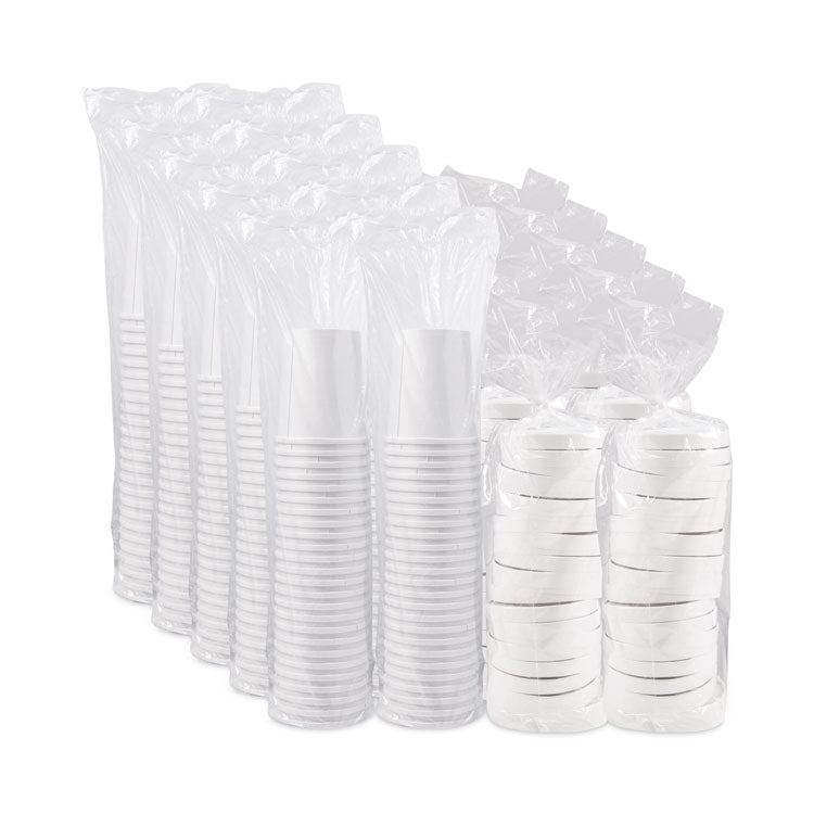 SOLO® Flexstyle Double Poly Food Combo Packs, 32 oz, White, Paper, 25 Cups and 25 Lids/Pack, 10 Packs/Carton (SCCKHB32A) 250 Containers/Lids per Case