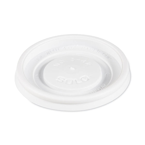 SOLO® Polystyrene Vented Hot Cup Lids, Fits 4 oz Cups, White, 100/Pack, 10 Packs/Carton (SCCVL34R0007)