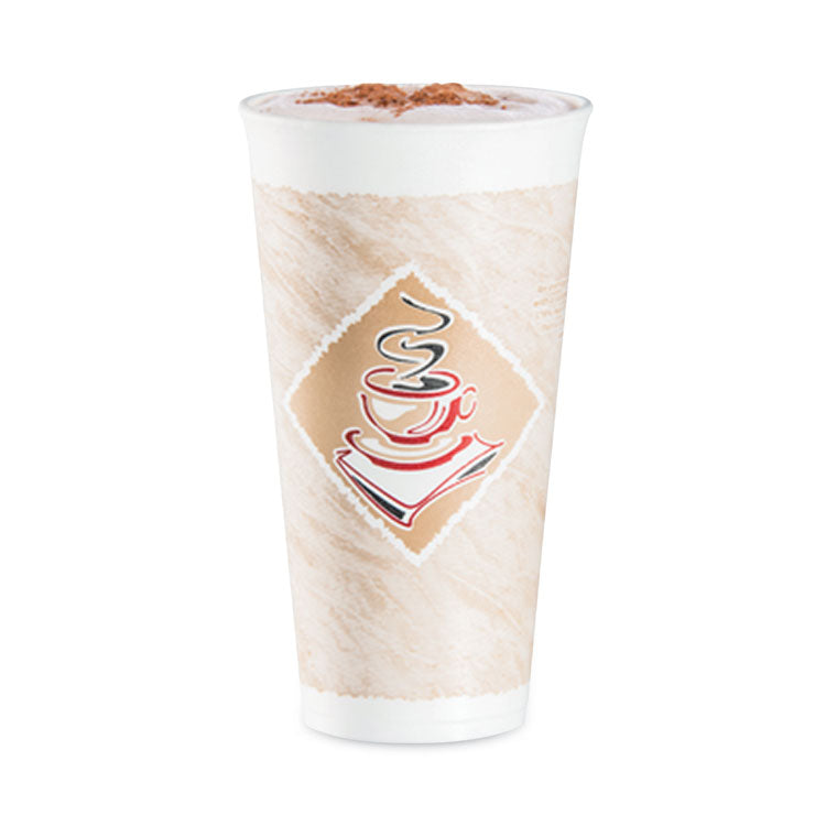 Dart® Cafe G Foam Hot/Cold Cups, 20 oz, Brown/Red/White, 20/Pack (DCC20X16GPK)