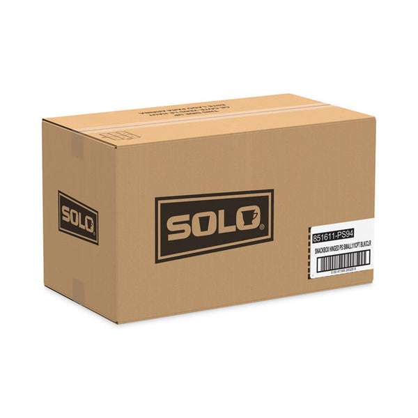 SOLO® Creative Carryouts Hinged Plastic Hot Deli Boxes, Medium Snack Box, 18 oz, 6.22 x 5.9 x 2.1, Black/Clear, 200/Carton (SCC851611PS94)