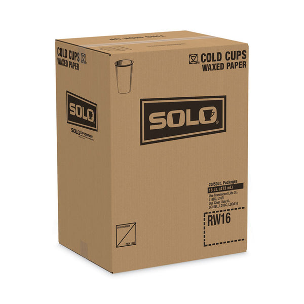 SOLO® Symphony Treated-Paper Cold Cups, 16 oz, White/Beige/Red, 50/Bag, 20 Bags/Carton (SCCRW16SYM)