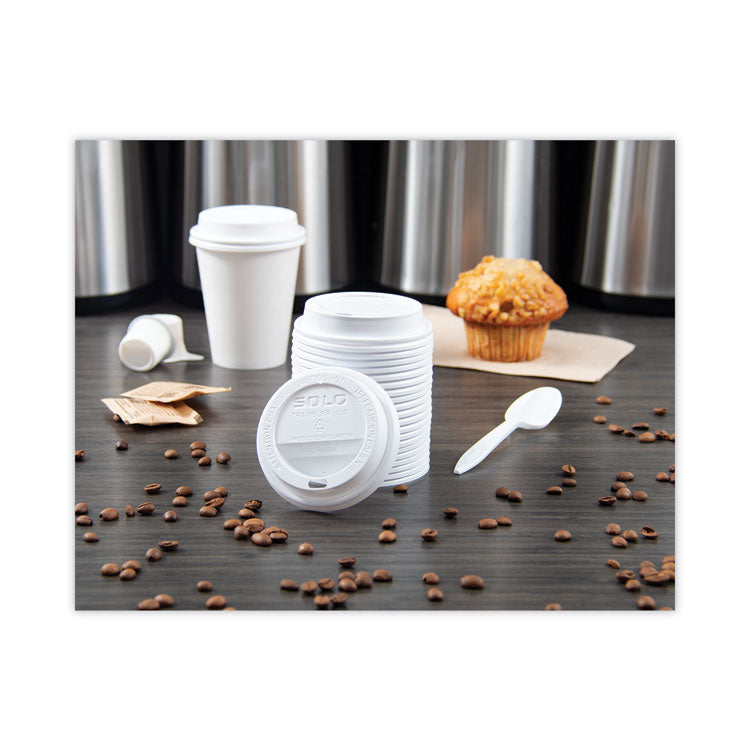 SOLO® Traveler Dome Hot Cup Lid, Fits 8 oz Cups, White, 100/Pack, 10 Packs/Carton (SCCTL38R2) Case of 1000