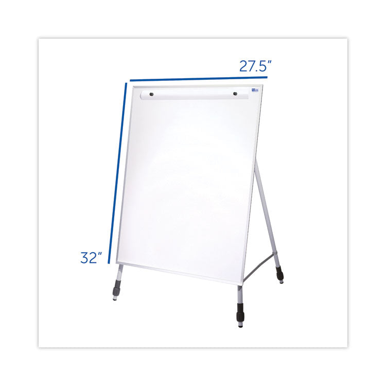 Flipside Adjustable Dry Erase Board, 27.5 x 32, White Surface, Silver Aluminum Frame (FLP51000)