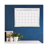 Flipside Framed Calendar Dry Erase Board, 24 x 18, White Surface, Silver Aluminum Frame (FLP17302)