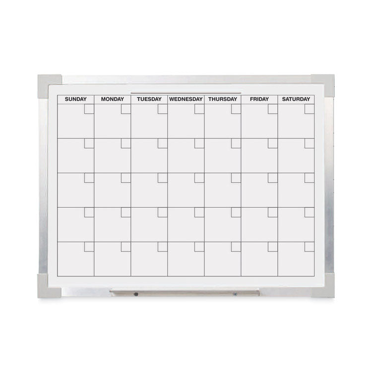 Flipside Framed Calendar Dry Erase Board, 24 x 18, White Surface, Silver Aluminum Frame (FLP17302)