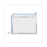 Flipside Framed Calendar Dry Erase Board, 24 x 18, White Surface, Silver Aluminum Frame (FLP17302)