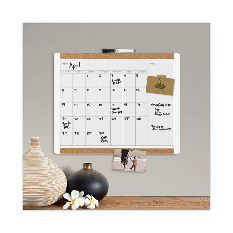 U Brands PINIT Magnetic Dry Erase Calendar with Plastic Frame, One-Month, 20 x 16, White Surface, White Plastic Frame (UBR437U0001) Each