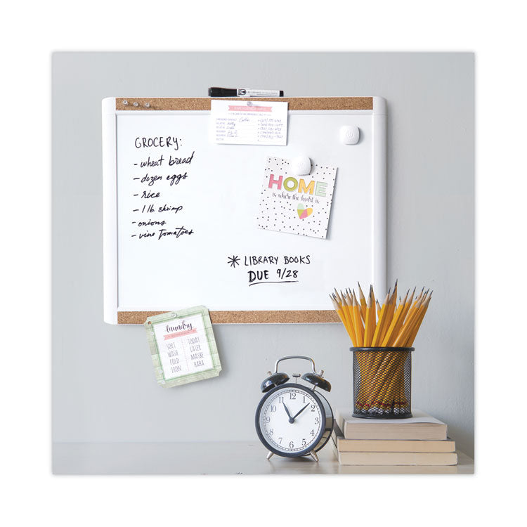 U Brands PINIT Magnetic Dry Erase Board with Plastic Frame, 20 x 16, White Surface, White Plastic Frame (UBR428U0001) Each