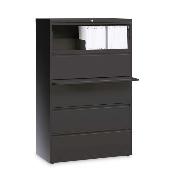 Hirsh Industries® Lateral File Cabinet, 5 Letter/Legal/A4-Size File Drawers, Charcoal, 36 x 18.62 x 67.62 (HID16068)