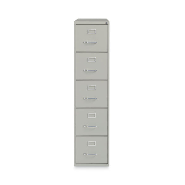 Hirsh Industries® Vertical Letter File Cabinet, 5 Letter-Size File Drawers, Light Gray, 15 x 26.5 x 61.37 (HID17779)
