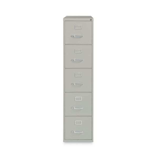 Alera® Five-Drawer Economy Vertical File, Letter-Size File Drawers, 15" x 26.5" x 61.37", Light Gray (ALEHVF1562LG)