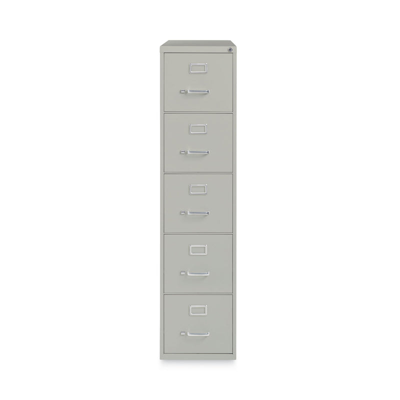 Alera® Five-Drawer Economy Vertical File, Letter-Size File Drawers, 15" x 26.5" x 61.37", Light Gray (ALEHVF1562LG)