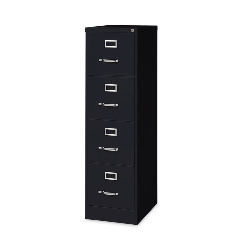 Alera® Four-Drawer Economy Vertical File, Letter-Size File Drawers, 15" x 22" x 52", Black (ALEHVF152252BL)