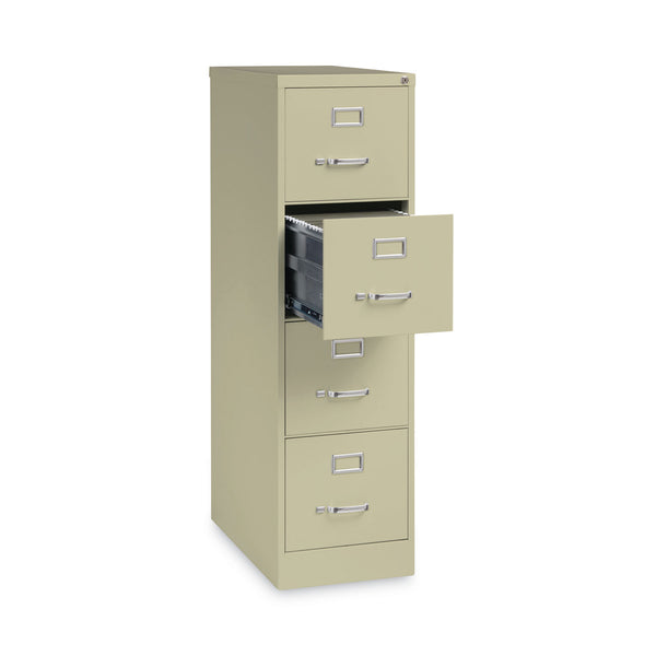 Alera® Four-Drawer Economy Vertical File, Letter-Size File Drawers, 15" x 26.5" x 52", Putty (ALEHVF152652PY)